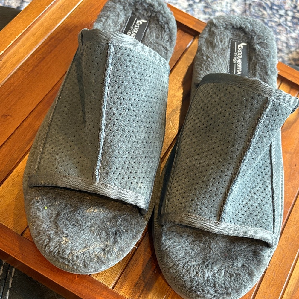Koolaburra by Ugg Dawsen  Mens Black Gr Suede Slippers Slides Size 12
